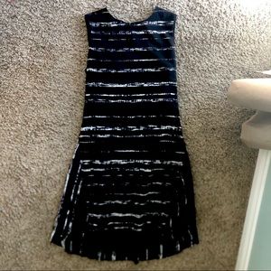Vince Black and White Silk Dress - Size 8